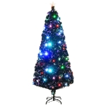 Albero di Natale Preilluminato con Supporto 210 cm Fibra Ottica