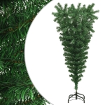 Albero di Natale Artificiale Capovolto con Supporto Verde 150 cm PVC