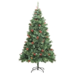 Albero Natale Artificiale Incernierato con Pigne e Bacche 240cm