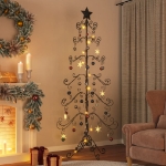 Albero di Natale Decorativo in Metallo Nero 215 cm