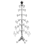 Albero di Natale Decorativo in Metallo Nero 215 cm