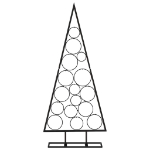 Albero di Natale Decorativo in Metallo Nero 125 cm