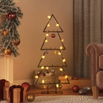 Albero di Natale Decorativo in Metallo Nero 90 cm