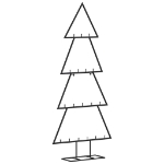 Albero di Natale Decorativo in Metallo Nero 90 cm