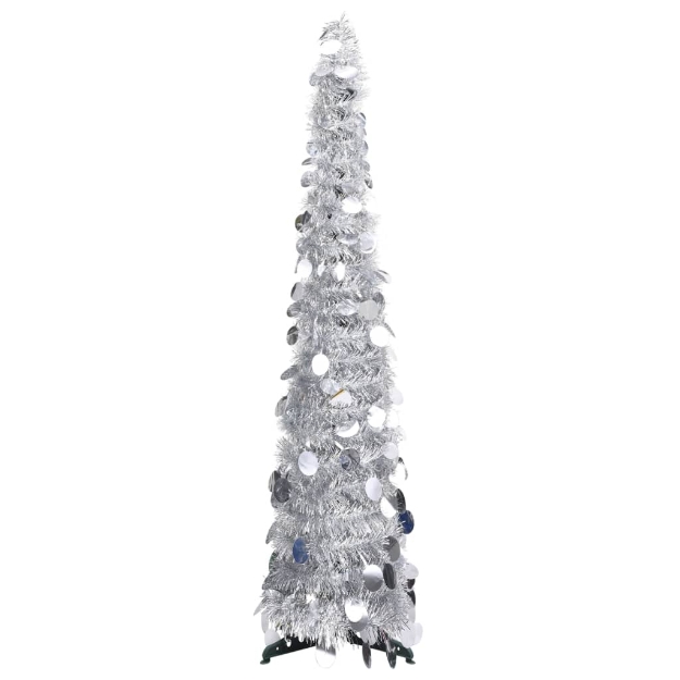 Albero di Natale Artificiale Apribile Argento 120 cm PET