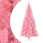 Albero di Natale Artificiale Sottile con Base Rosa 180 cm PVC