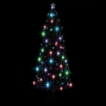 Albero di Natale Preilluminato con Supporto 240 cm Fibra Ottica