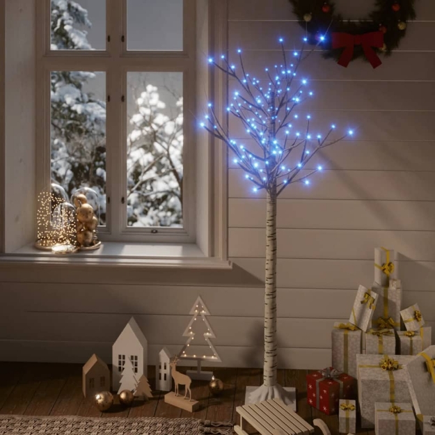 Albero Natale 140 LED 1,5 m Salice Blu Interno Esterno