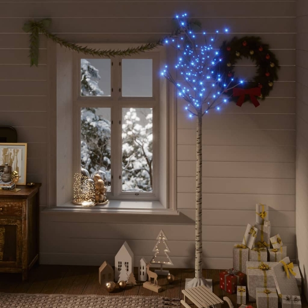 Albero Natale 200 LED 2,2 m Salice Blu Interno Esterno