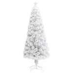 Albero Natale Preilluminato Bianco 240 cm in Fibra Ottica