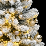 Albero Natale Incernierato con 150 LED e Palline 150 cm