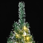 Albero di Natale Artificiale con 300 LED Palline e Neve 180 cm