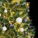 Albero di Natale Artificiale con 300 LED Palline e Neve 180 cm