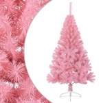 Albero di Natale Artificiale a Metà con Supporto Rosa 150cm PVC