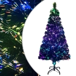 Albero di Natale con Supporto Verde 150 cm in Fibra Ottica