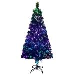 Albero di Natale con Supporto Verde 150 cm in Fibra Ottica