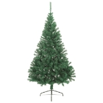 Albero di Natale Artificiale Metà con Supporto Verde 210 cm PVC