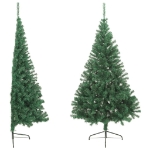 Albero di Natale Artificiale Metà con Supporto Verde 210 cm PVC