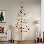 Albero di Natale Decorativo in Legno 210 cm Legno Massello Pino