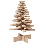 Albero di Natale Decorativo in Legno 80 cm Legno Massello Pino