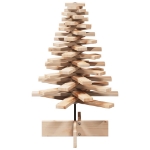 Albero di Natale Decorativo in Legno 80 cm Legno Massello Pino