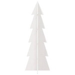 Albero di Natale Decorativo Bianco 112 cm Legno Massello Pino