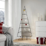 Albero di Natale Decorativo in Metallo Nero 150 cm