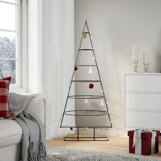 Albero di Natale Decorativo in Metallo Nero 150 cm