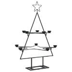 Albero di Natale Decorativo in Metallo Nero 75 cm