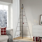 Albero di Natale Decorativo in Metallo Nero 210 cm