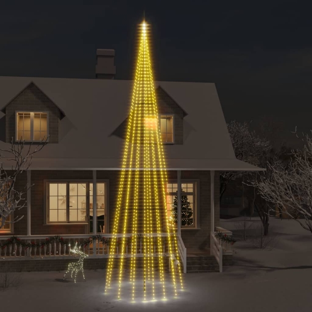 Albero di Natale Pennone Bianco Caldo 1134 LED 800 cm