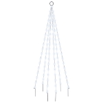 Albero di Natale Pennone Bianco Freddo 108 LED 180 cm