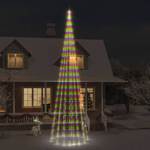 Albero di Natale Pennone Colorato 1134 LED 800 cm