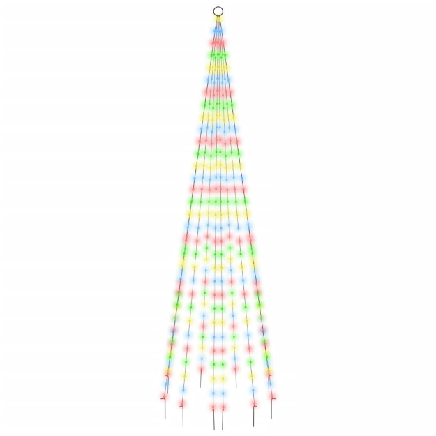 Albero di Natale Pennone Colorato 310 LED 300 cm