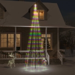 Albero di Natale Pennone Colorato 732 LED 500 cm