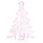 Figura Albero Natale Pieghevole con LED Bianco Caldo 87x87x93cm