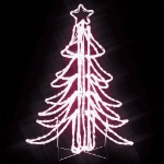 Figura Albero Natale Pieghevole con LED Bianco Caldo 87x87x93cm