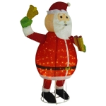 Figura Decorativa Babbo Natale con LED Tessuto Lusso 180 cm