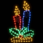 Figura Natalizia Candele con 144 LED 70x42 cm