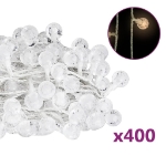 Filo Luci Fatate Sferiche 40m 400 LED Bianco Caldo 8 Funzioni