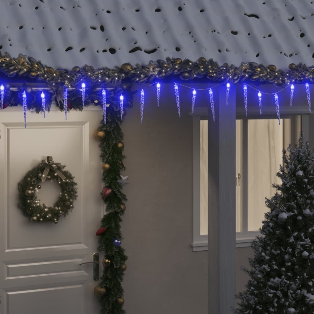 Luce Natale a Ghiacciolo 200 LED Blu 20 m Acrilico PVC