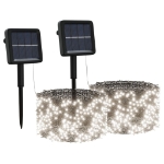 Luci Solari Fatate 2 pz 2x200 LED Bianco Freddo Interni Esterni