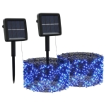 Luci Solari Fatate 2 pz 2x200 LED Blu Interni Esterni