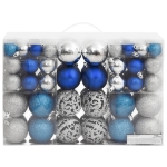 Palline di Natale 100 pz Blu e Argento 3 / 4 / 6 cm