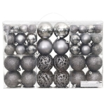 Palline di Natale 100 pz Grigie 3 / 4 / 6 cm