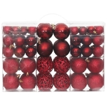 Palline di Natale 100 pz Rosso Vino 3 / 4 / 6 cm