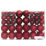 Palline di Natale 100 pz Rosso Vino 3 / 4 / 6 cm