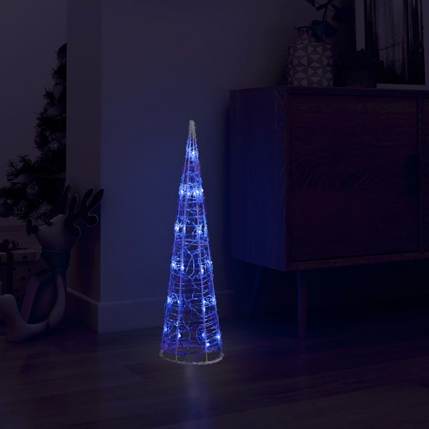 Piramide Decorativa Cono di Luce LED Acrilico Blu 60 cm