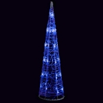 Piramide Decorativa Cono di Luce LED Acrilico Blu 60 cm