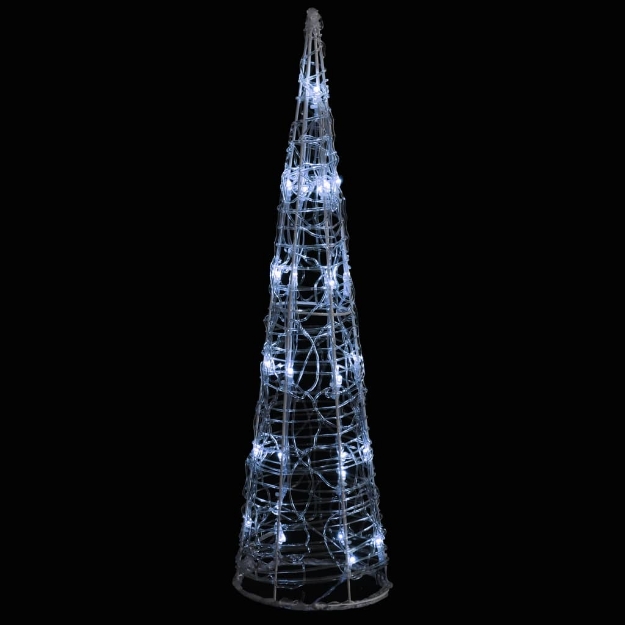 Piramide Decorativa Cono Luce LED Acrilico Bianco Freddo 60cm